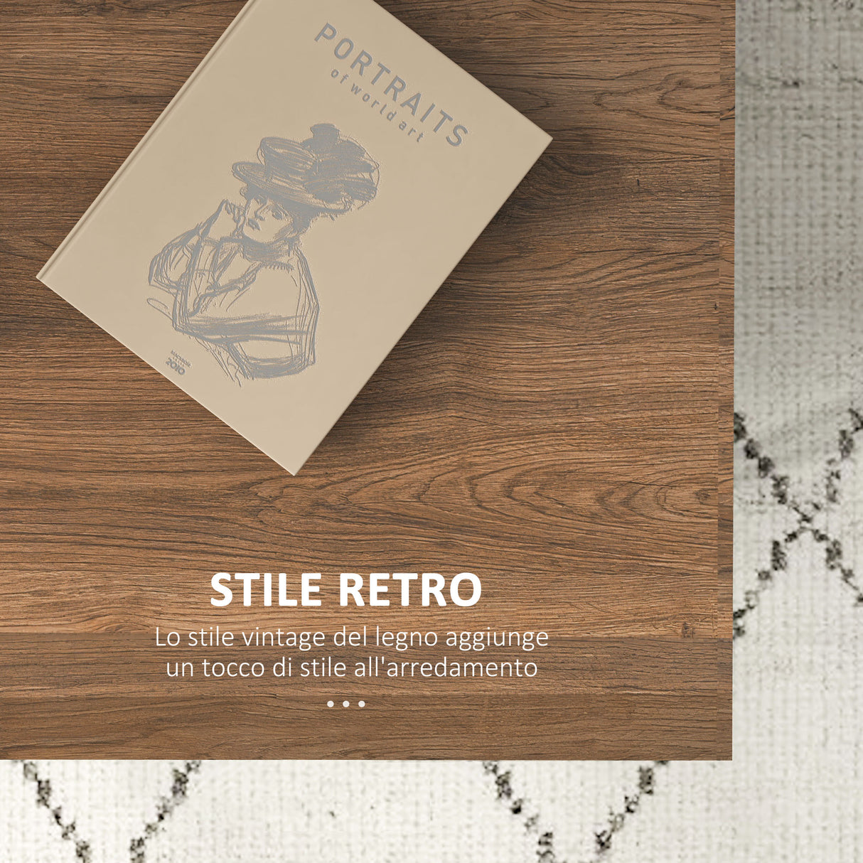 easycomfort easycomfort tavolino da caffe con 2 ripiani aperti e 2 cassetti in truciolato e metallo 95x62x36 5 cm