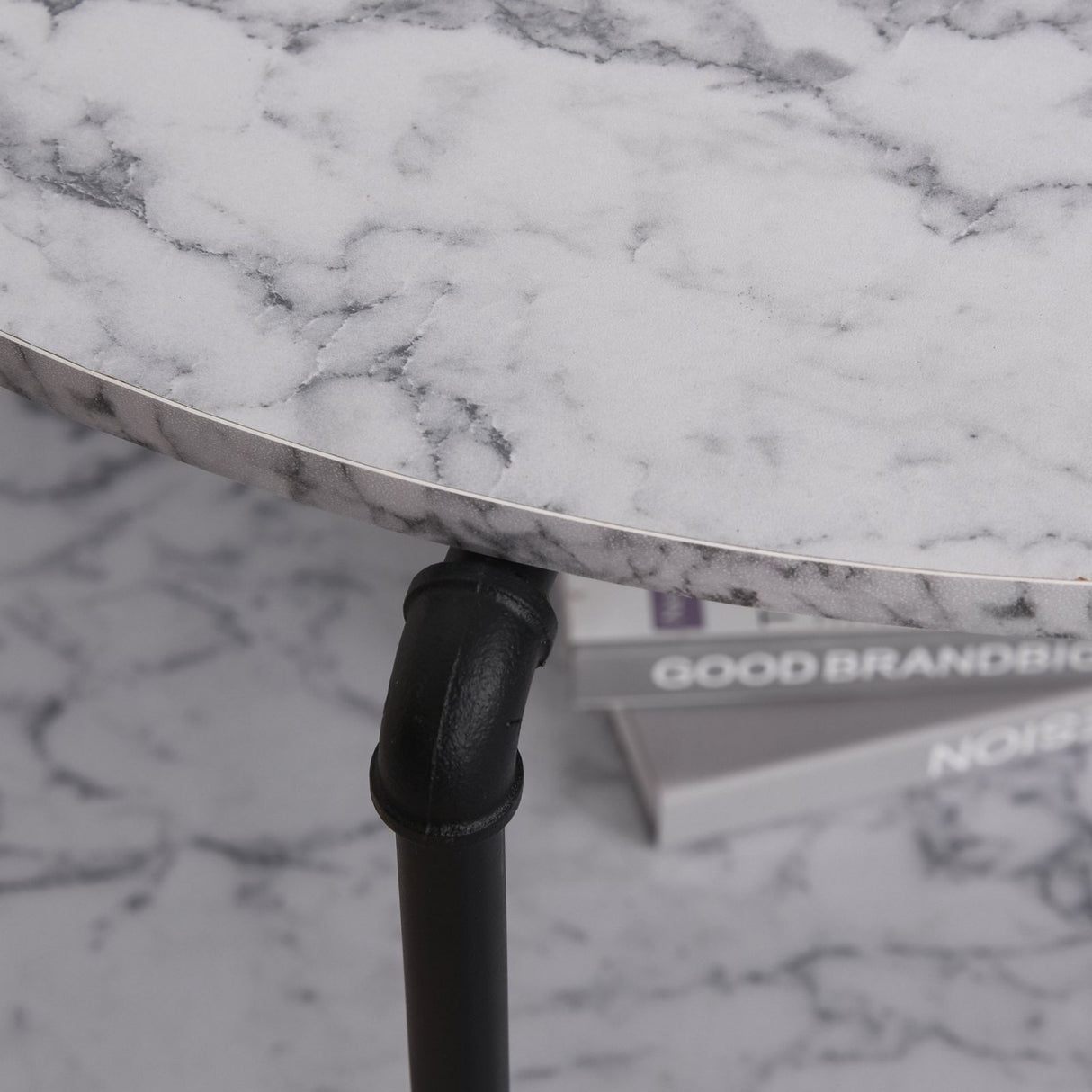 easycomfort easycomfort tavolino da caffe rotondo con 2 piani dappoggio in legno mdf effetto marmo ean 8054144130491