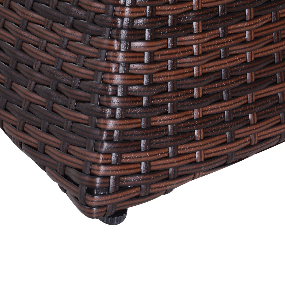 easycomfort easycomfort tavolino da esterno in rattan con foro per ombrellone marrone 54x54x55cm ean 8054144135755