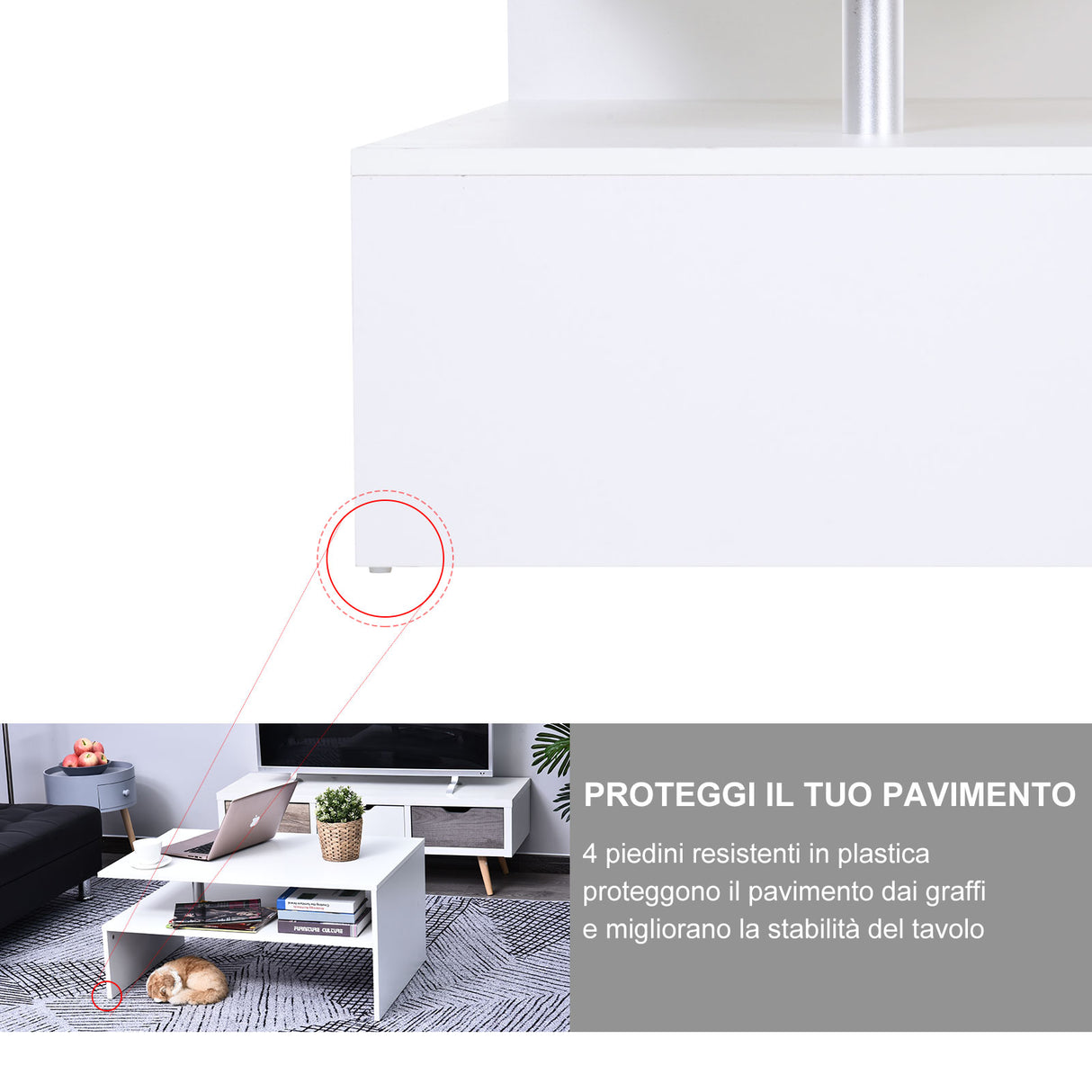 easycomfort easycomfort tavolino da salotto basso 2 livelli arredamento moderno legno e alluminio ean 8054111846462