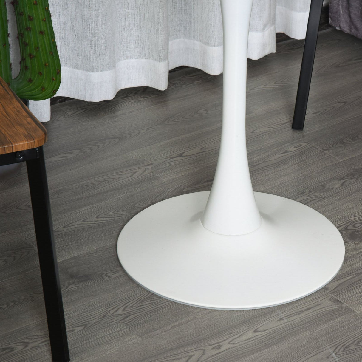 easycomfort easycomfort tavolo da cocktail minimal rotondo con base in metallo bianco d70 x 73 cm ean 8054144134284