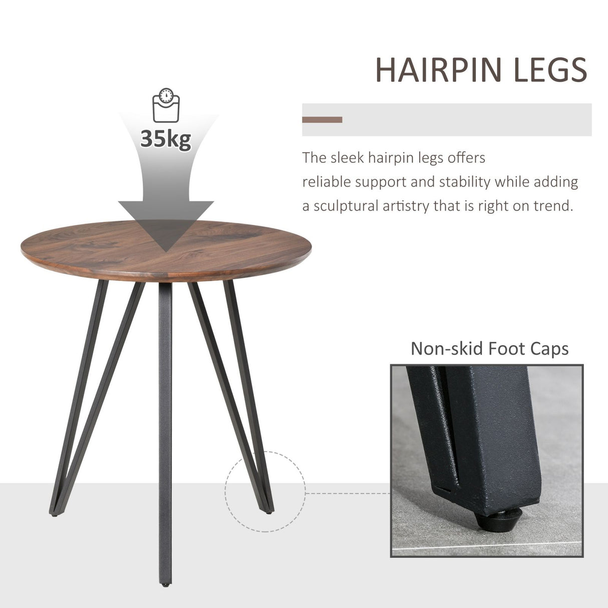 easycomfort easycomfort tavolo rotondo stile industriale multiuso in legno e metallo nero 70cm