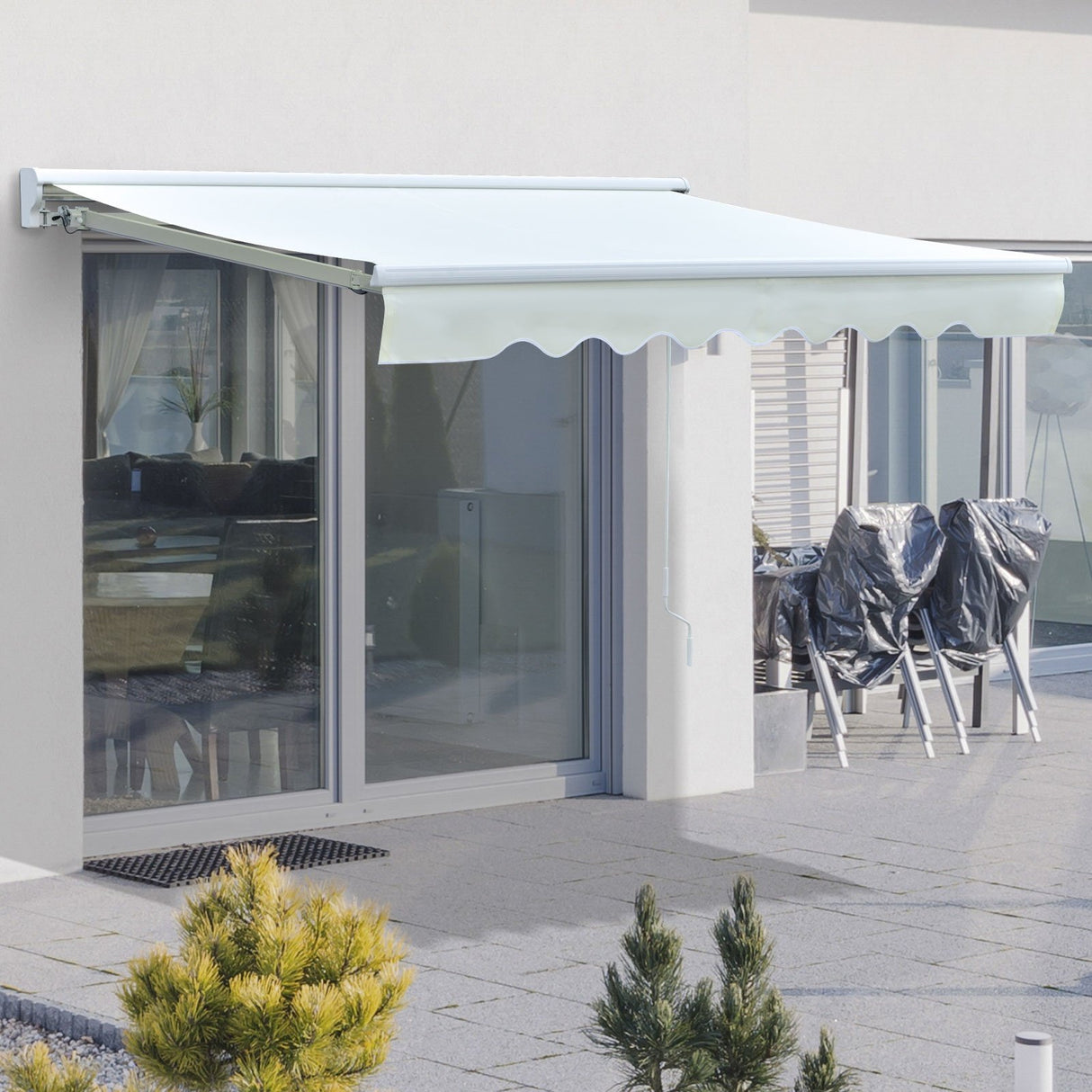 easycomfort easycomfort tenda da sole a bracci con apertura automatica telecomando e luci a led beige 250x200cm ean 8055776915340