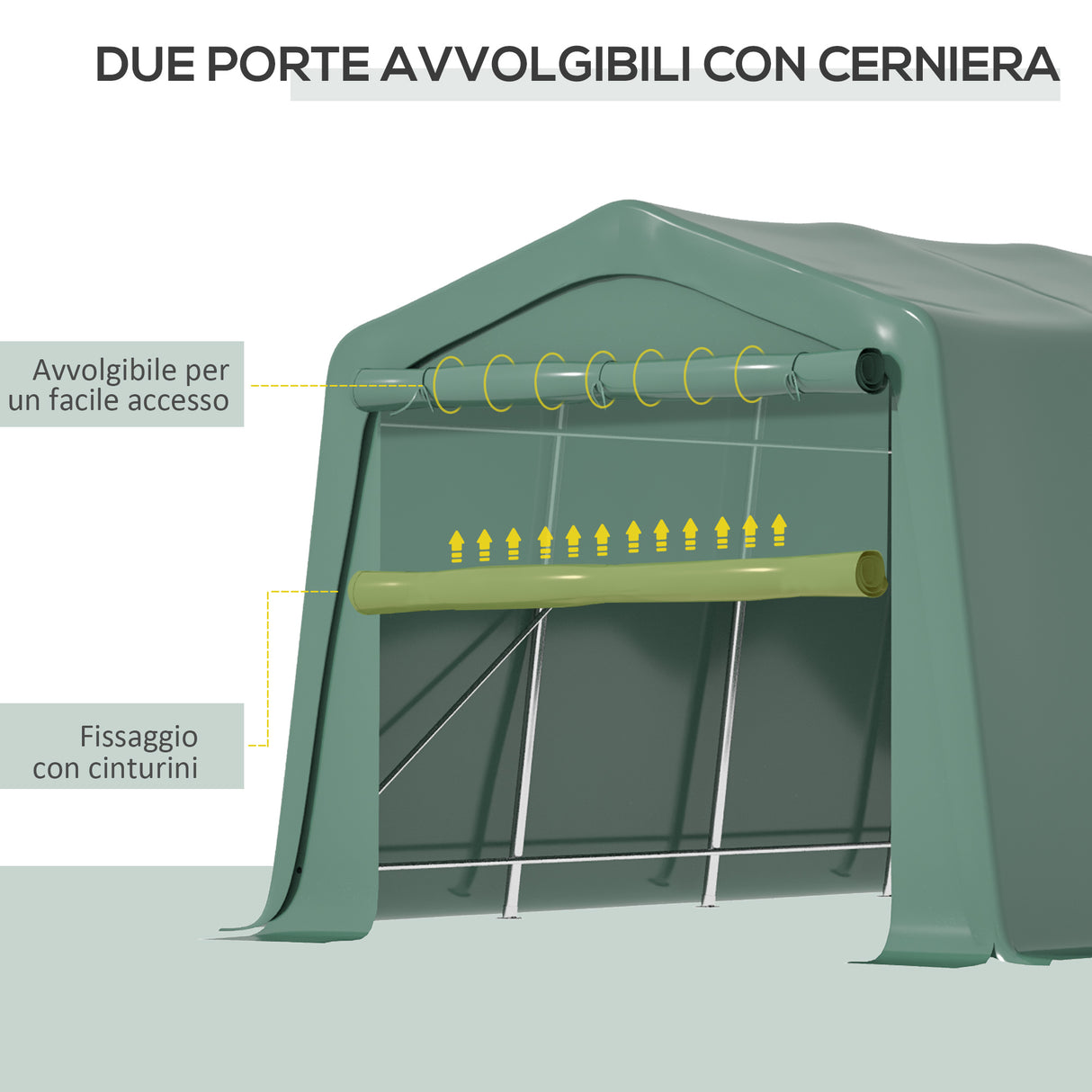 easycomfort easycomfort tendone da giardino per auto con ingresso a cerniera e picchetti 600x255 310x255cm verde