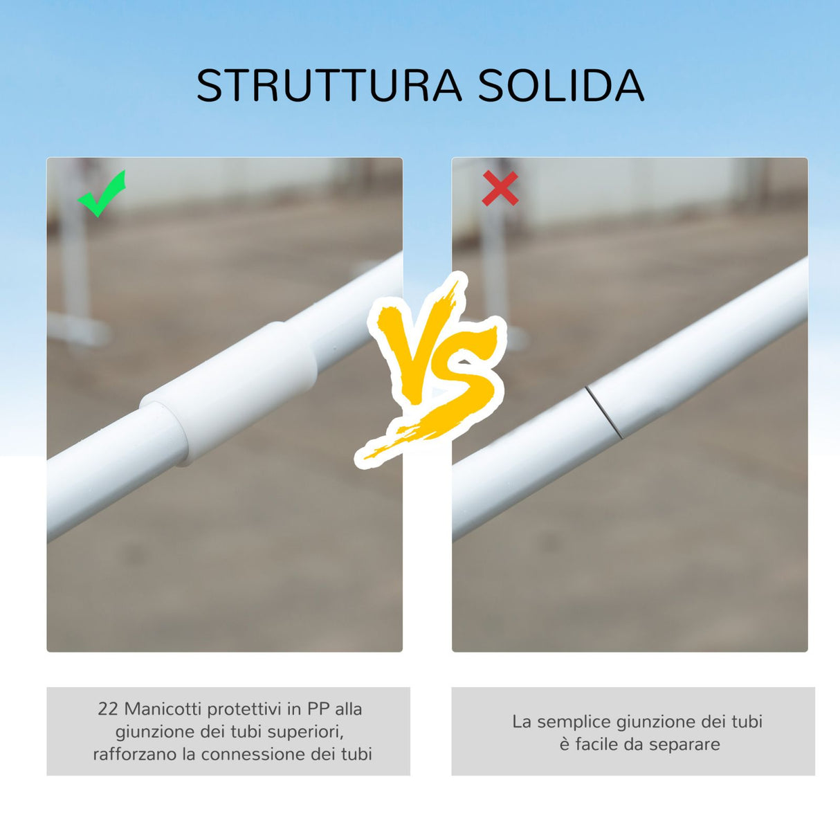 easycomfort easycomfort tendone gazebo 6x3m con pareti laterali rimovibili per giardino bianco ean 8055776912004