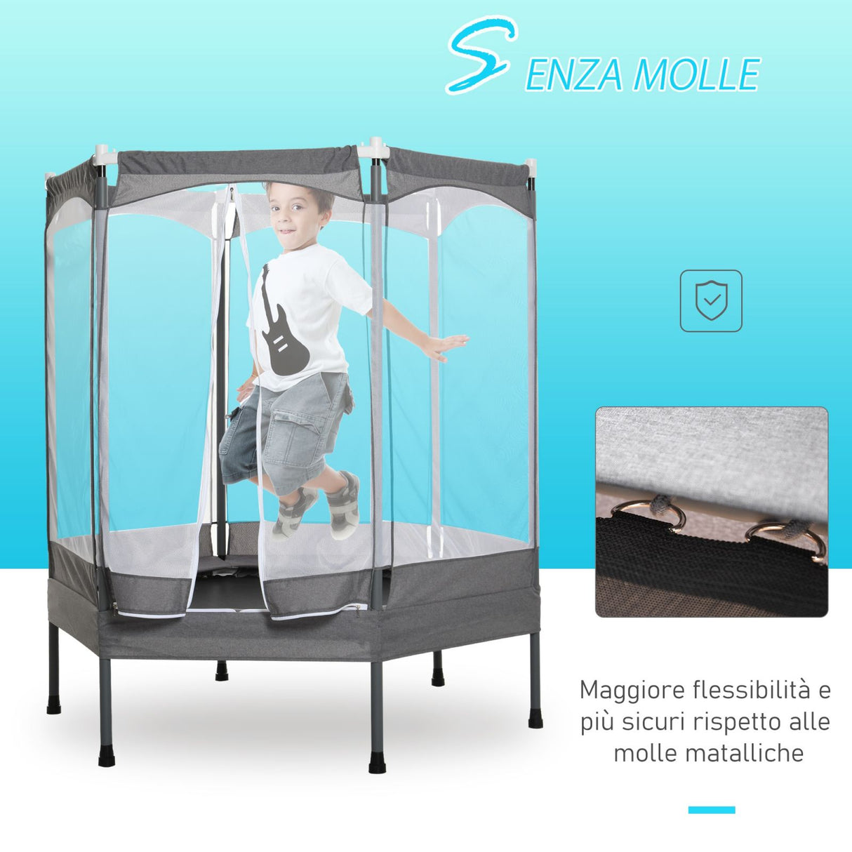 easycomfort easycomfort trampolino tappeto elastico per bambini casa e giardino rete di sicurezza ean 8055776913308