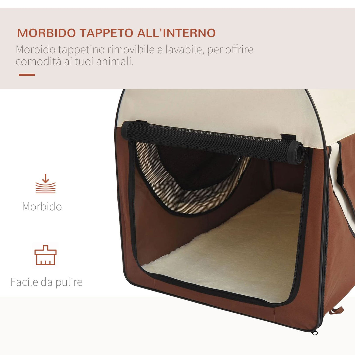 easycomfort easycomfort trasportino per cani pieghevole caffe 70x51x59cm ean 8054111849395