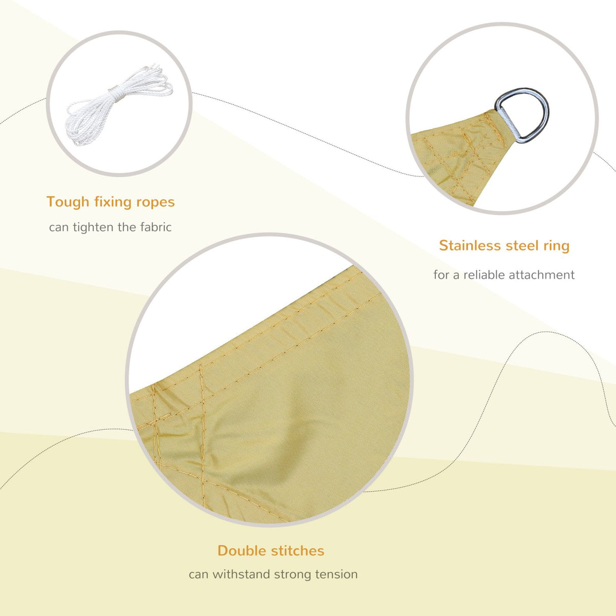 easycomfort easycomfort vela ombreggiante rettangolare 4x6m tenda da sole in poliestere color sabbia ean 8054144138060