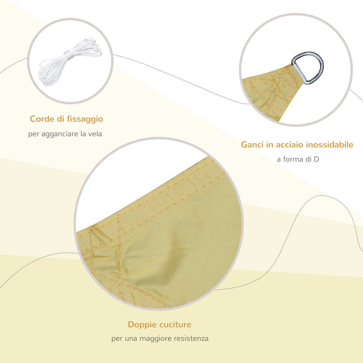 easycomfort easycomfort vela ombreggiante rettangolare tenda da sole in poliestere 3x4m sabbia ean 8054111849203