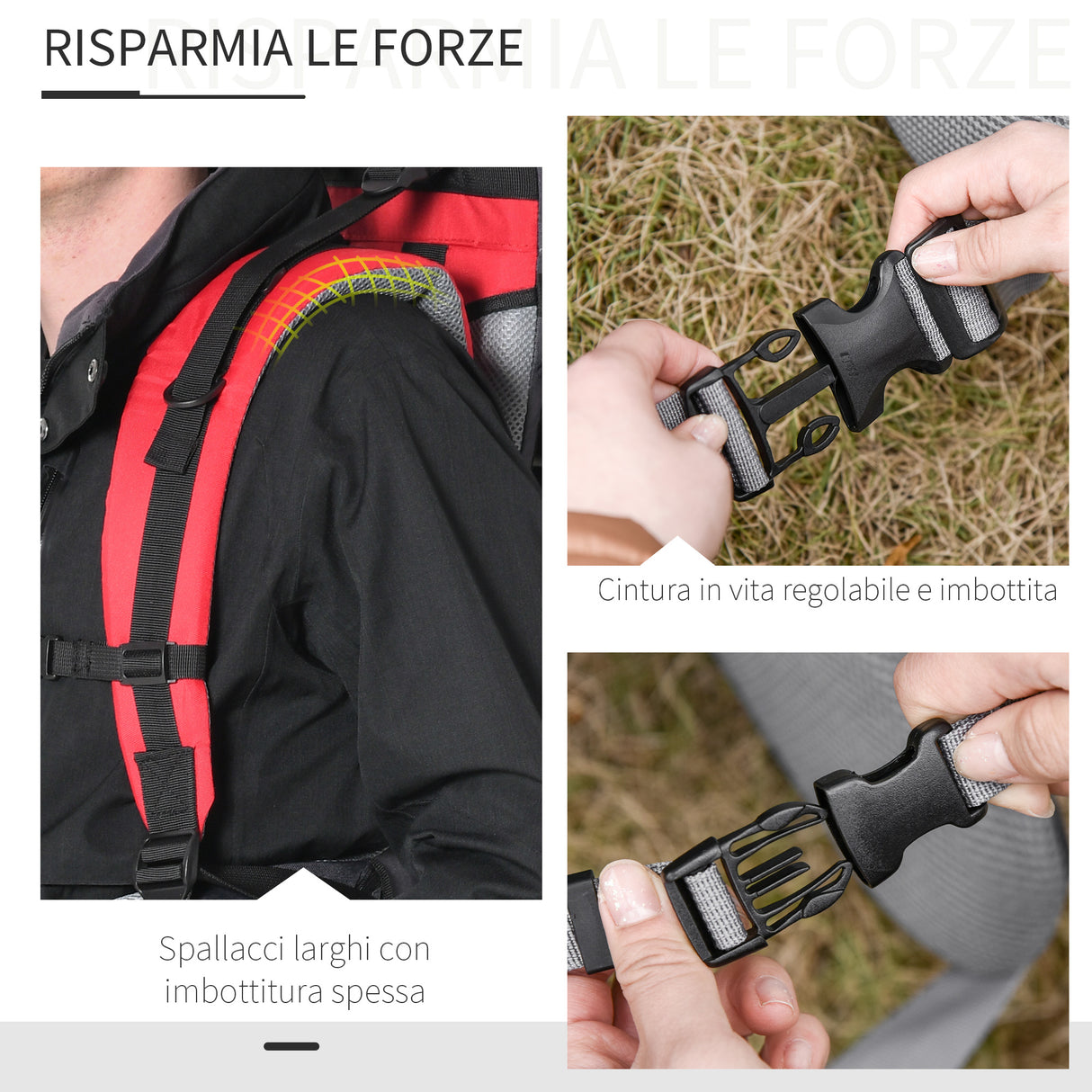 easycomfort easycomfort zaino porta bambino pieghevole con tettuccio rimovibile 38x77x87 5cm rosso