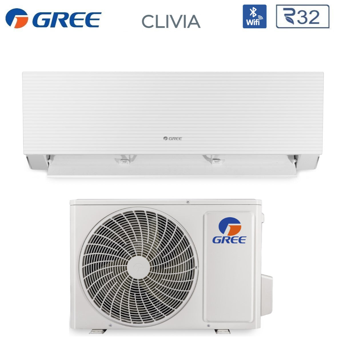 gree climatizzatore condizionatore gree inverter serie clivia white 12000 btu gwh12aucxb k6dna1ai r 32 wi fi integrato aa colore bianco