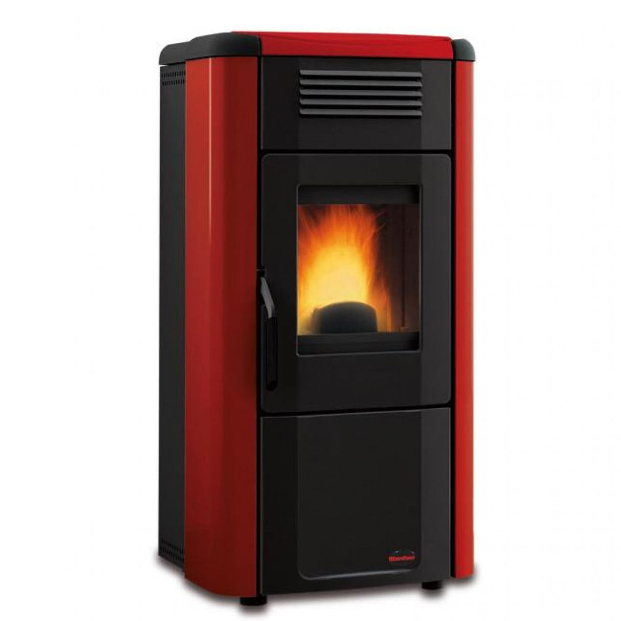 la nordica stufa a pellet canalizzata la nordica extraflame modello viviana plus evo 11 kw disponibile in vari colori nera