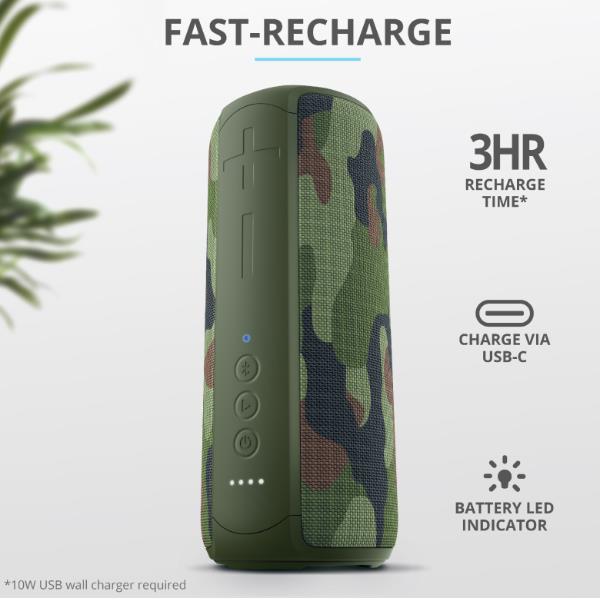 trust speaker portatile senza fili trust caro max 20w water resistance usb aux sd ean 8713439239607