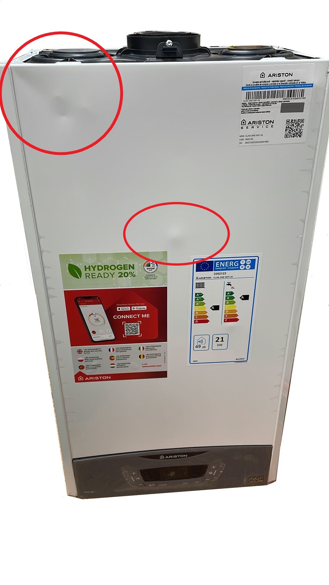 ariston area occasioni caldaia a condensazione ariston clas one wifi 24 low nox metano o gpl completo di kit scarico fumi codice prod 3302123