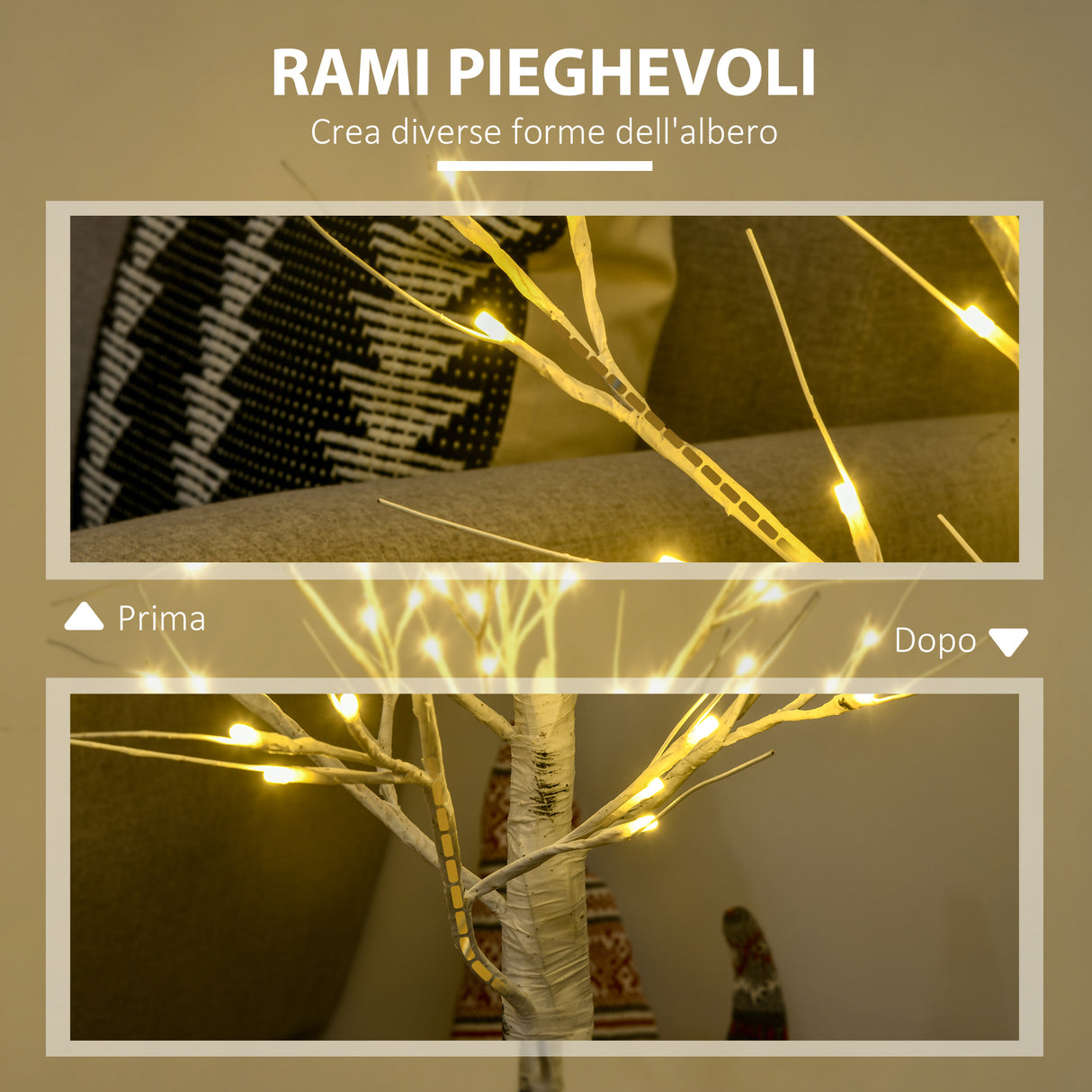 easycomfort easycomfort albero di natale bianco piccolo in pp e metallo con 72 luci led per interni ed esterni 17x17x120 cm
