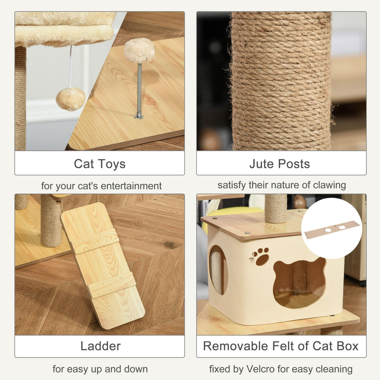 easycomfort easycomfort albero tiragraffi multilivello con casetta amaca scaletta e corde in juta rivestimento peluche 60x40x130cm giallo