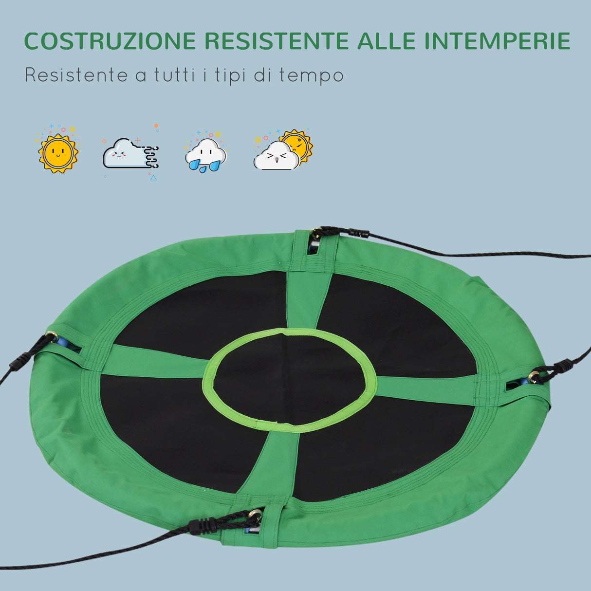 easycomfort easycomfort altalena da giardino per bambini a nido verde e nero diametro 100cm