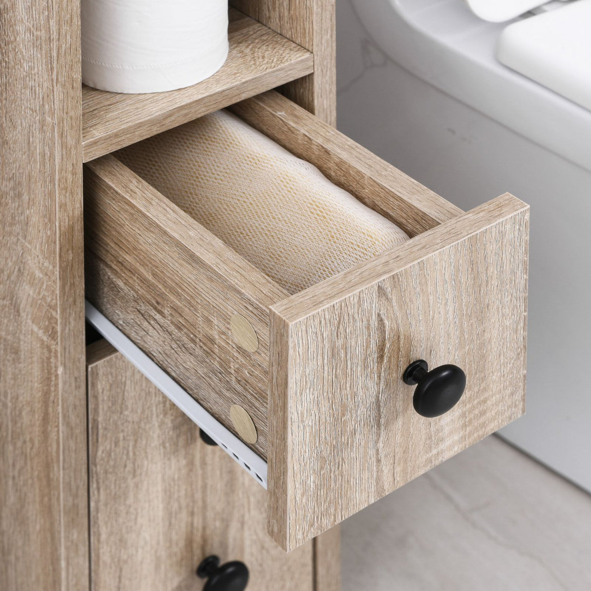 easycomfort easycomfort armadietto da bagno a colonna design compatto 4 ruote color rovere ean 8054111841085