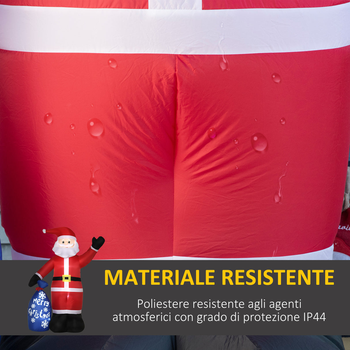 easycomfort easycomfort babbo natale gonfiabile con luci led bianche e gonfiatore incluso 146x77x238 cm