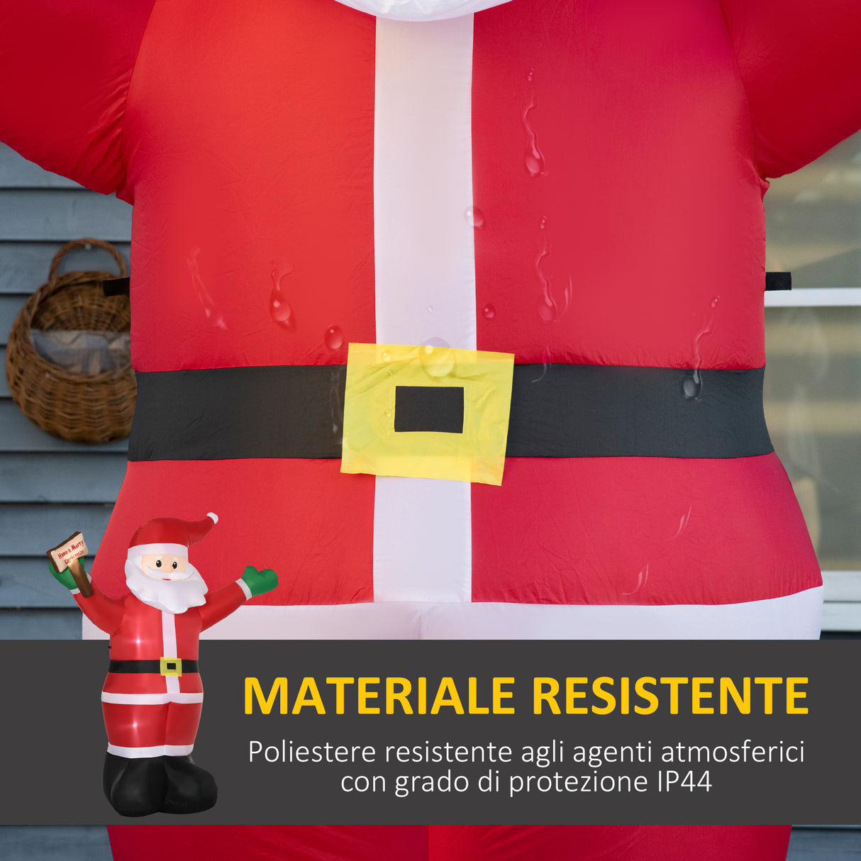 easycomfort easycomfort babbo natale gonfiabile con luci led bianche e gonfiatore incluso 170x112x250 cm