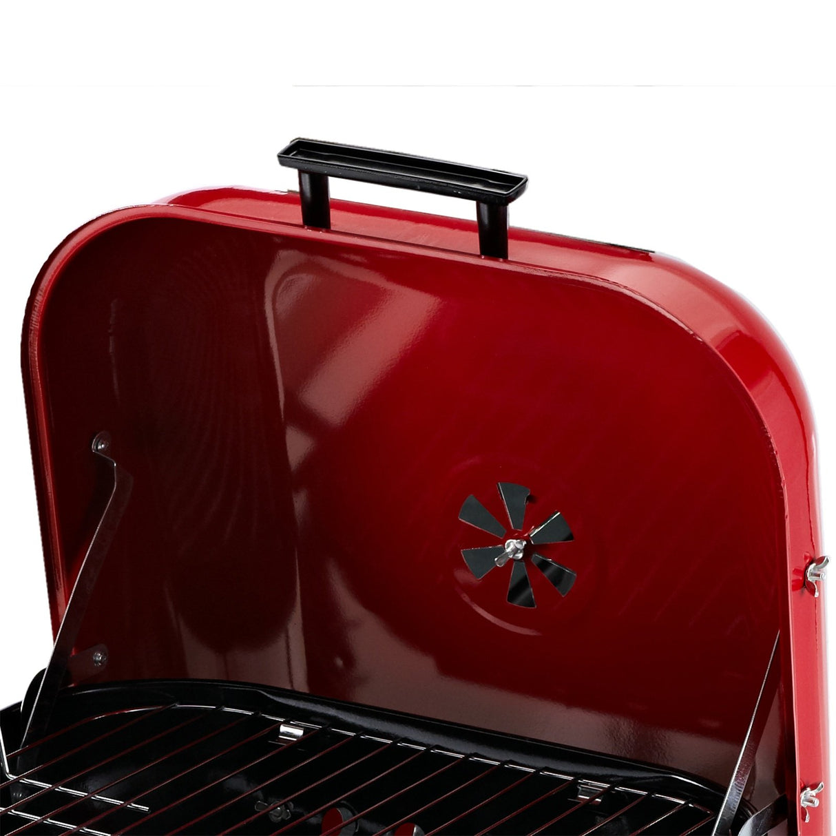 easycomfort easycomfort barbecue a carbonella con coperchio e ruote in acciaio rosso nero ean 8054111847223