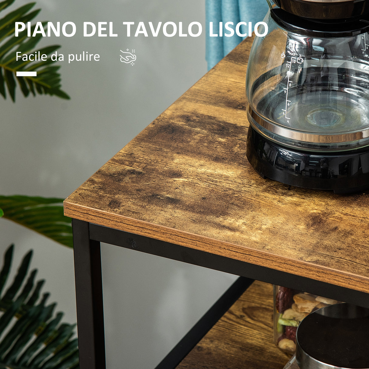 easycomfort easycomfort carrello da cucina con ripiano aperto armadietto portasciugamani e 4 ruote 90x40x90cm