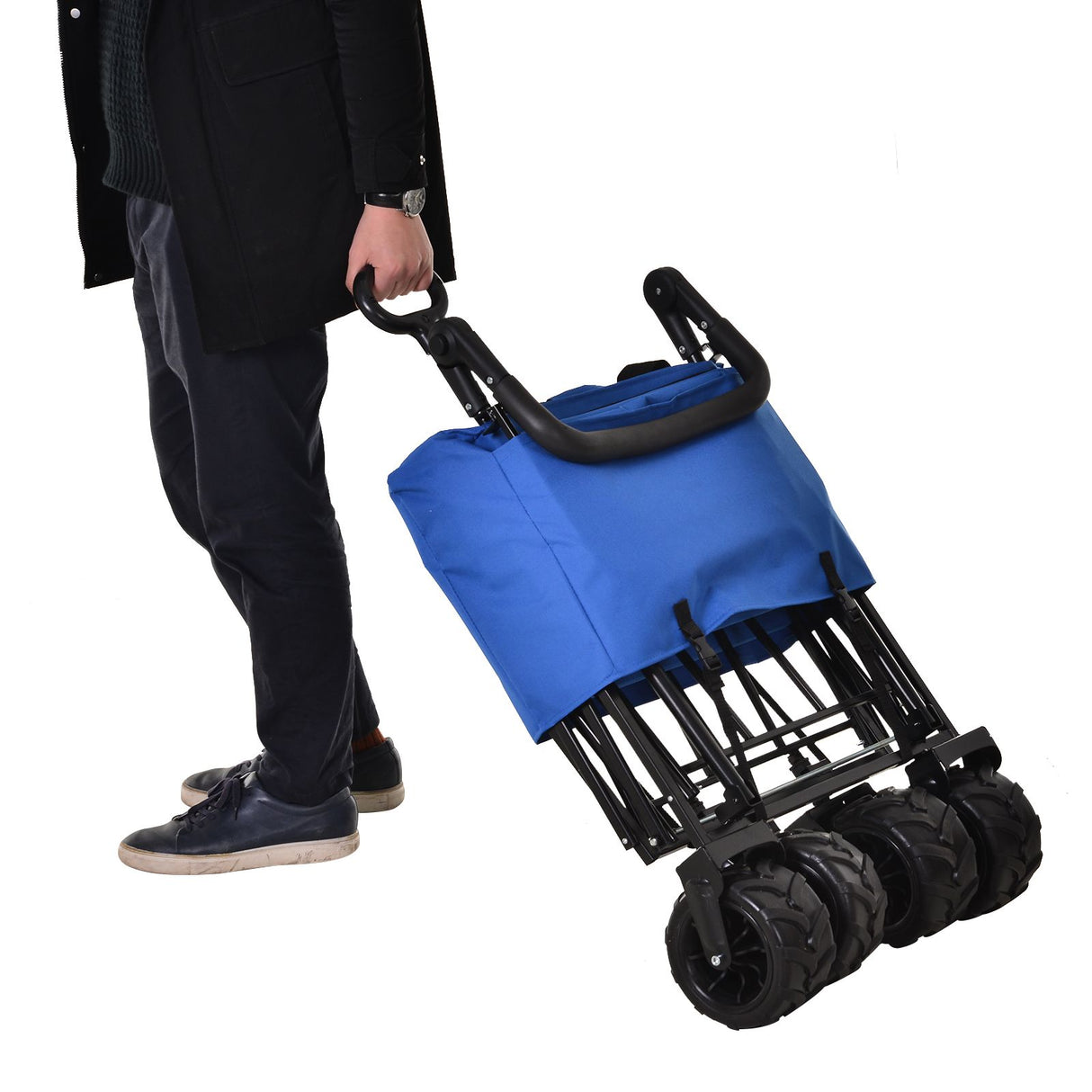 easycomfort easycomfort carrello portaoggetti da spiaggia pieghevole impermeabile blu 110x56x101cm ean 8055776915210