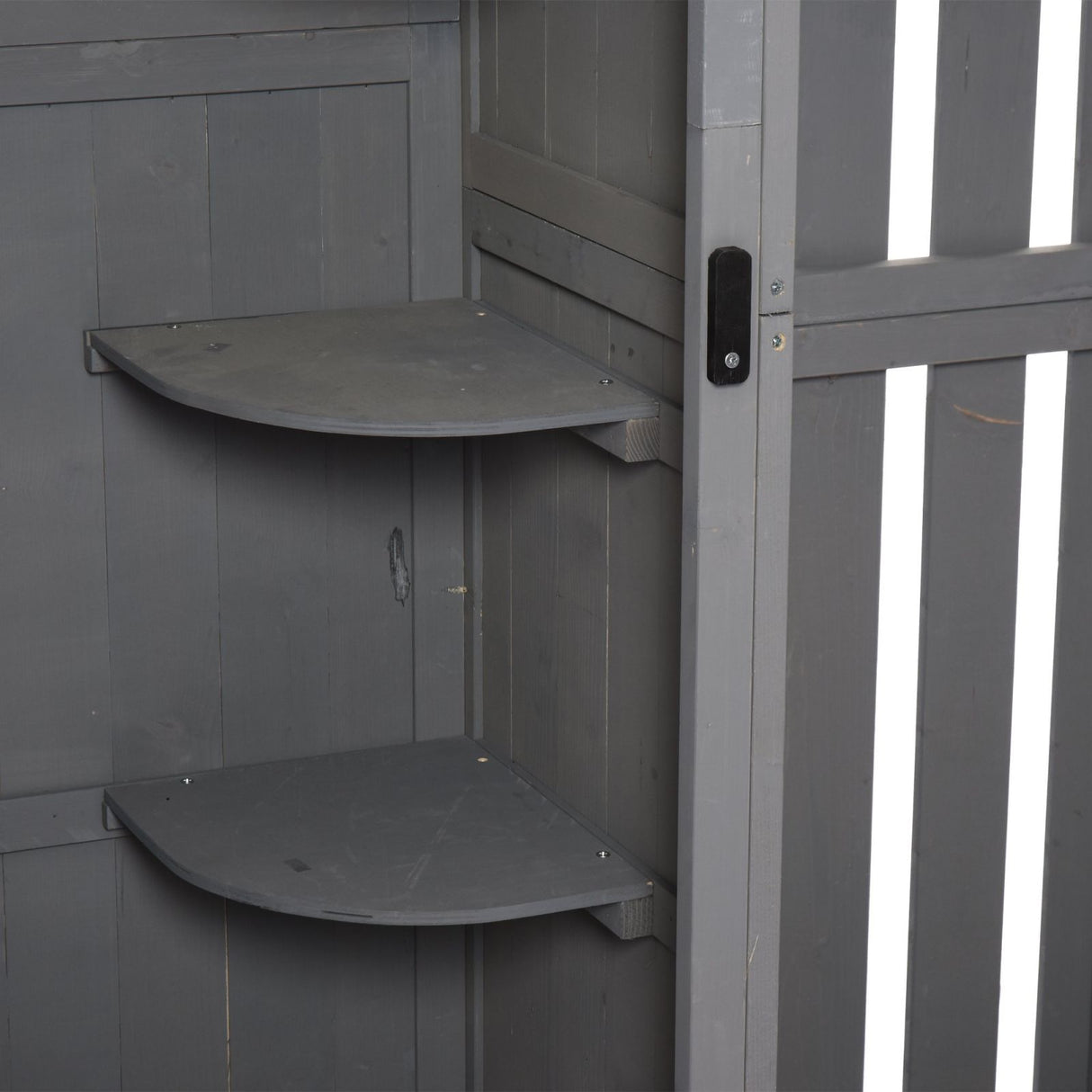 easycomfort easycomfort casetta porta attrezzi da giardino in legno di abete impermeabile con ripiani e legnaia grigia 129x51 5x180cm ean 8055776911342