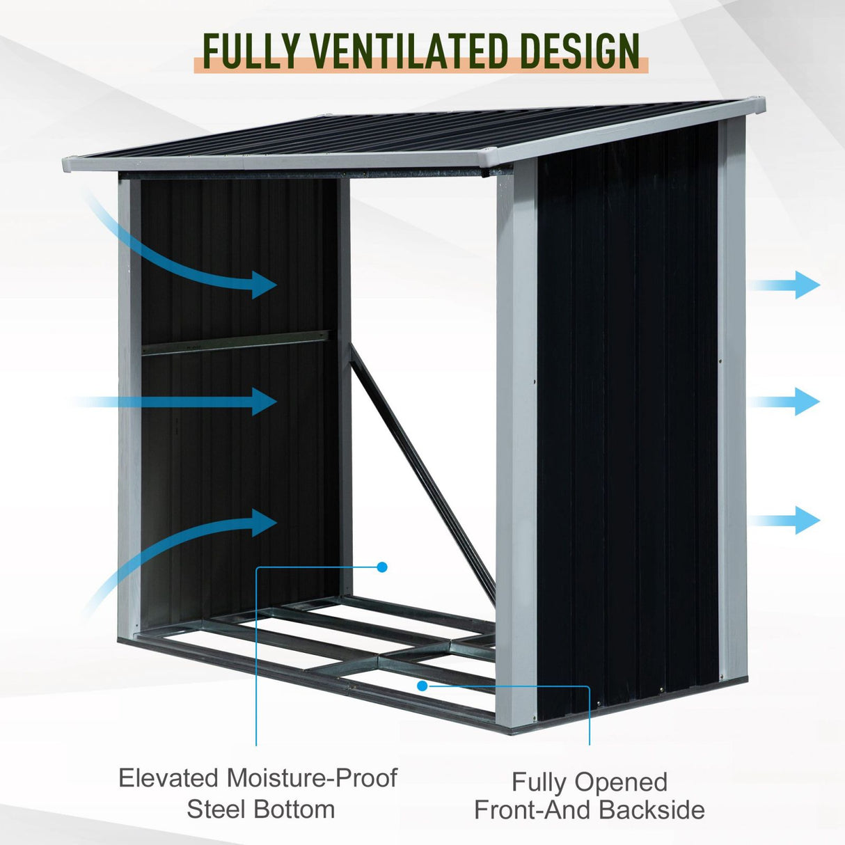 easycomfort easycomfort casetta porta legna legnaia da esterno in acciaio tetto inclinato e scolo acqua ean 8054144136981