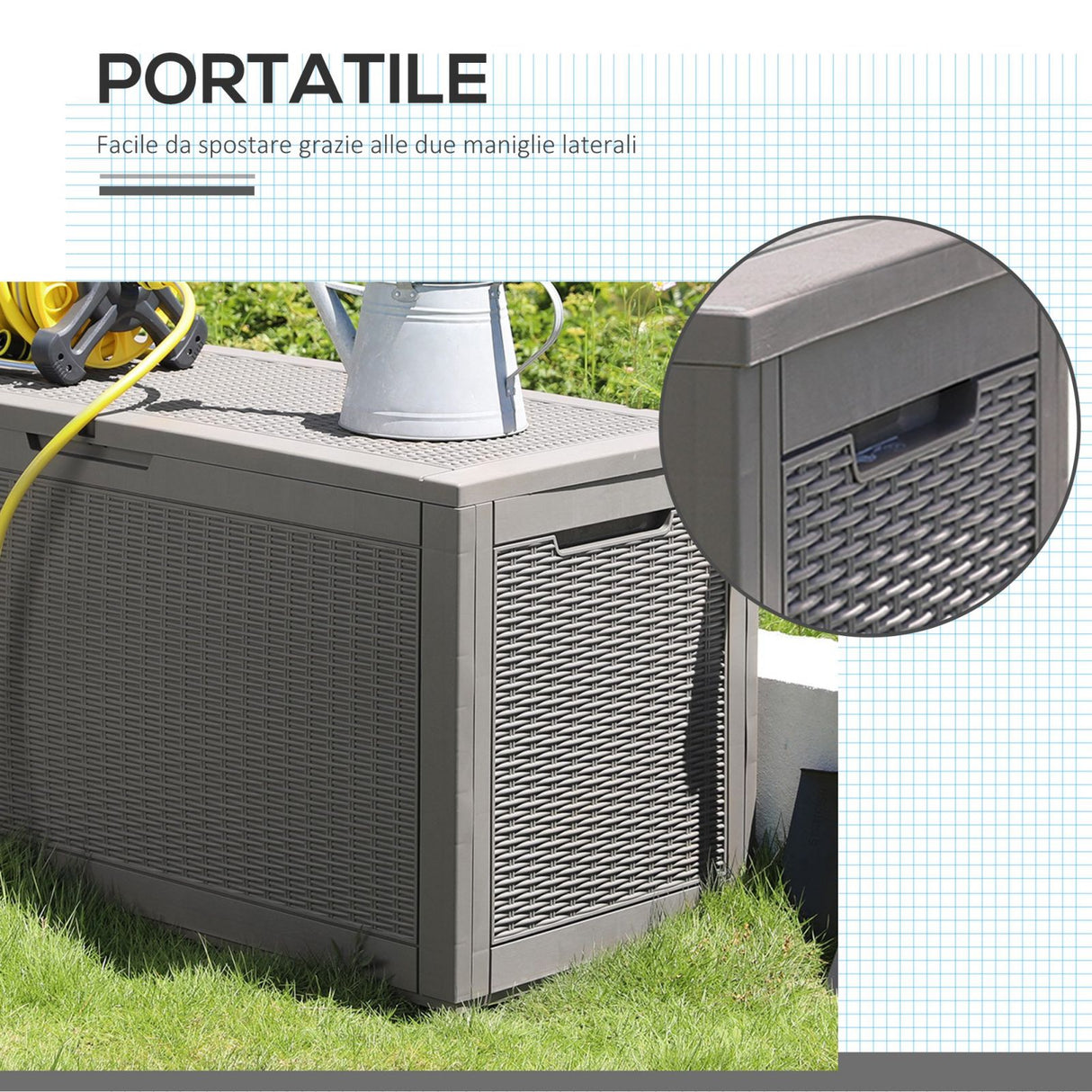 easycomfort easycomfort cassapanca da giardino effetto rattan 380l con seduta per 2 persone ean 8054144136318