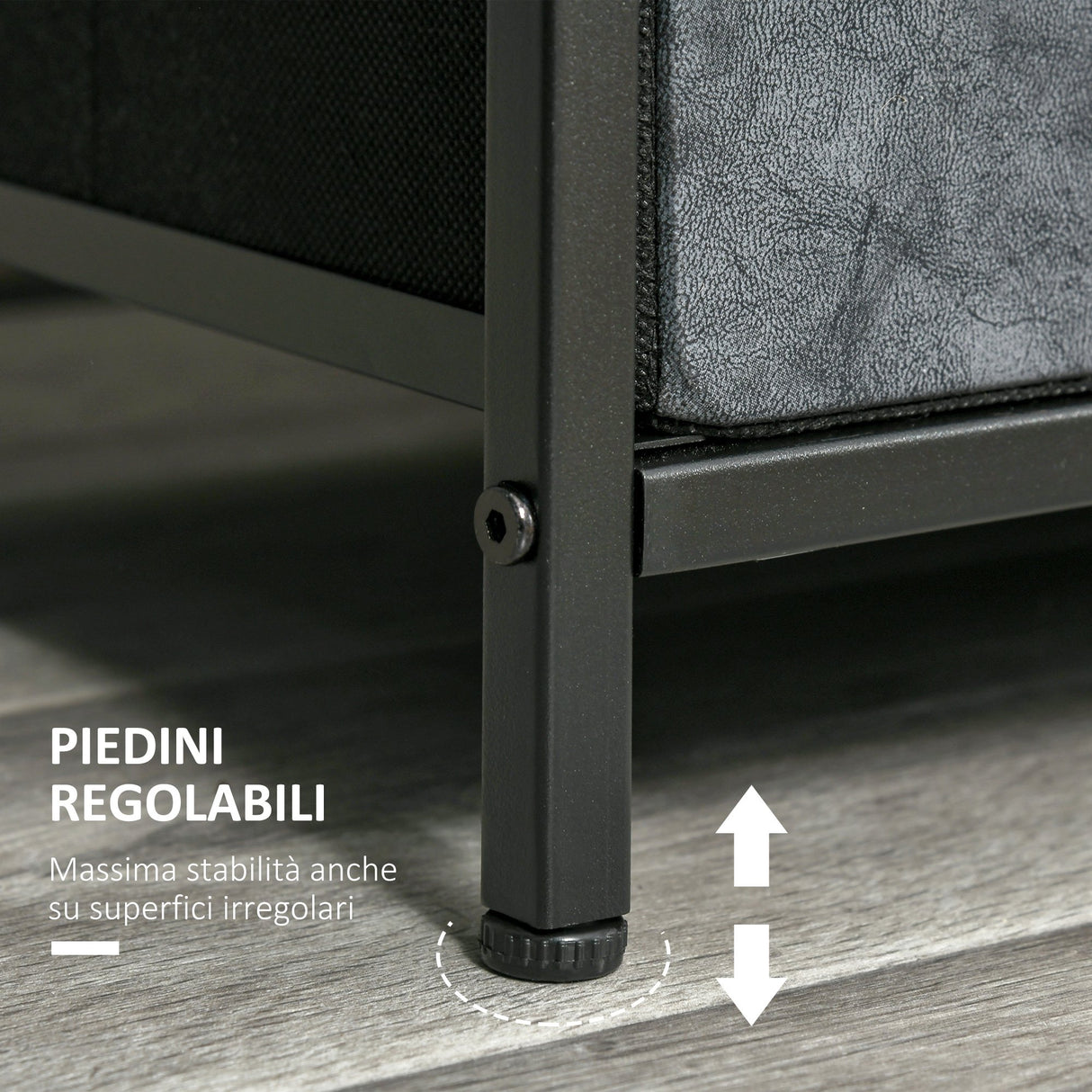 easycomfort easycomfort cassettiera con 6 cassetti in tessuto mobile multiuso stile industriale in acciaio 80x30x70cm marronegrigio