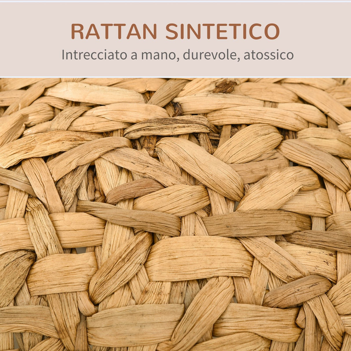 easycomfort easycomfort cesta per gatti in rattan sintetico marrone 52x58cm