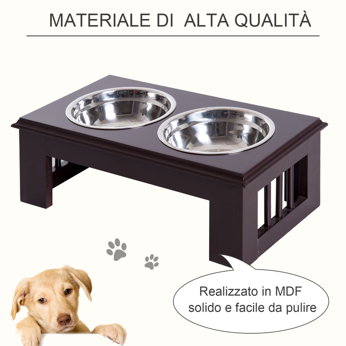 easycomfort easycomfort ciotola rialzata per cani in acciaio inossidabile 43 7x24x15cm 2 piatti ean 8054111840781