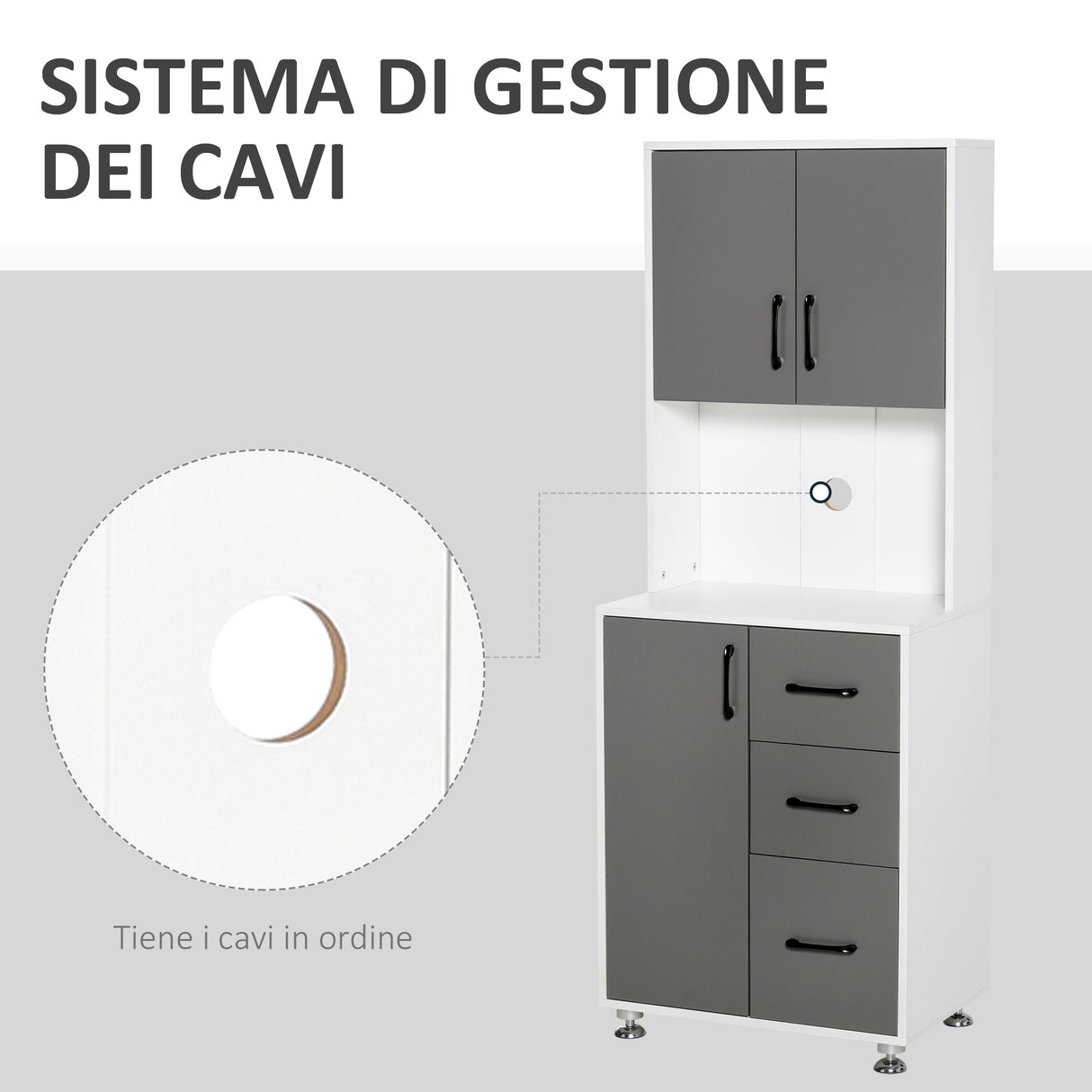 easycomfort easycomfort credenza alta da cucina madia mobile buffet in legno bianco e grigio