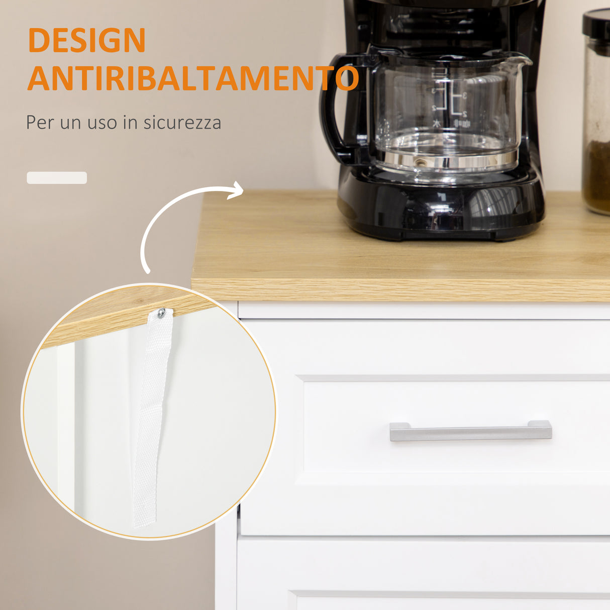 easycomfort easycomfort credenza moderna in mdf e truciolato con ripiano regolabile 3 cassetti e 3 ante 101x39x82 cm bianco