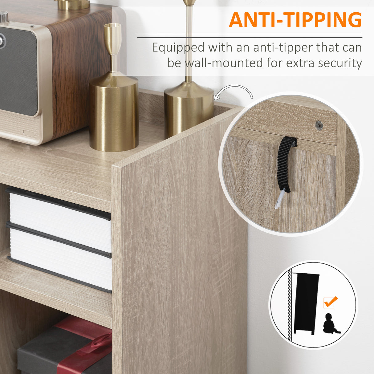 easycomfort easycomfort credenza moderna multiuso con armadietto e cassetto in legno 80x30x96 5cm