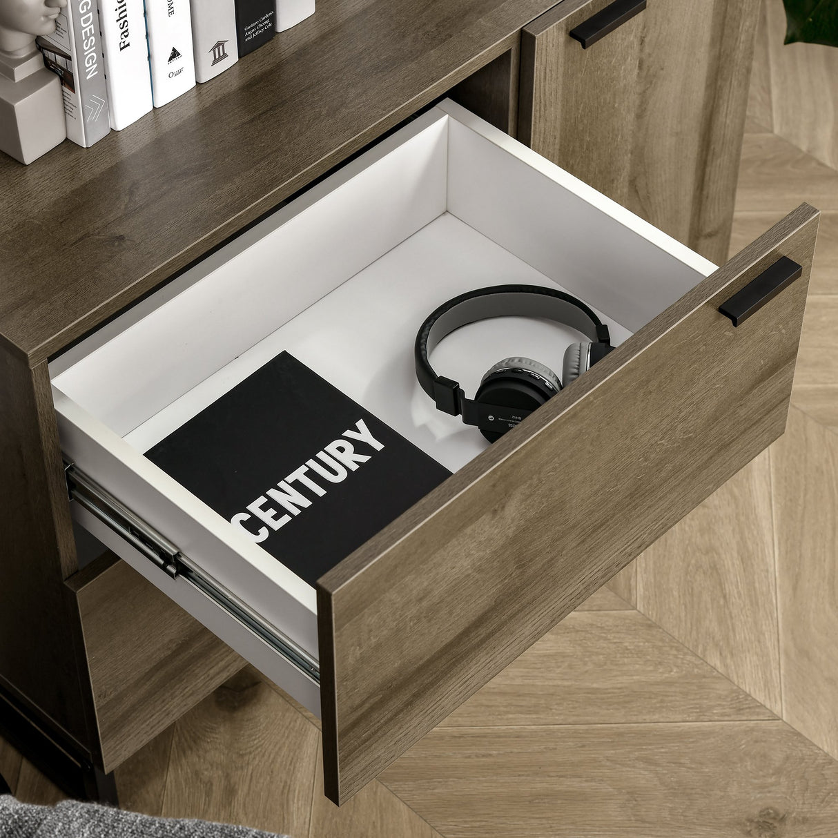 easycomfort easycomfort credenza moderna per salotto o cucina mobiletto multiuso in legno e metallo con 2 cassetti e armadietto 80x41 5x58cm