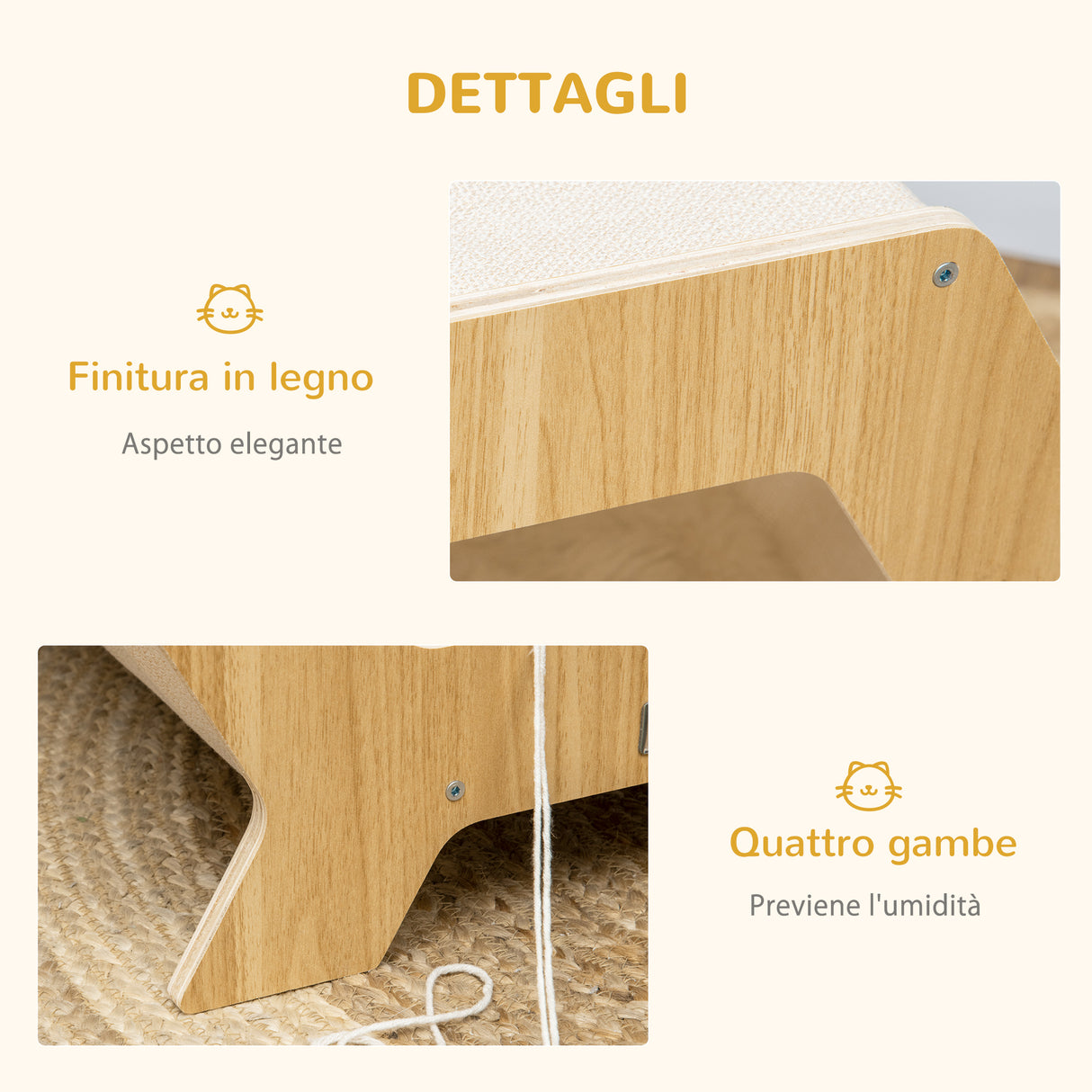easycomfort easycomfort cuccia per gatti in legno e tessuto con cuscino in peluche lavabile 49 5x38 5x43 5cm