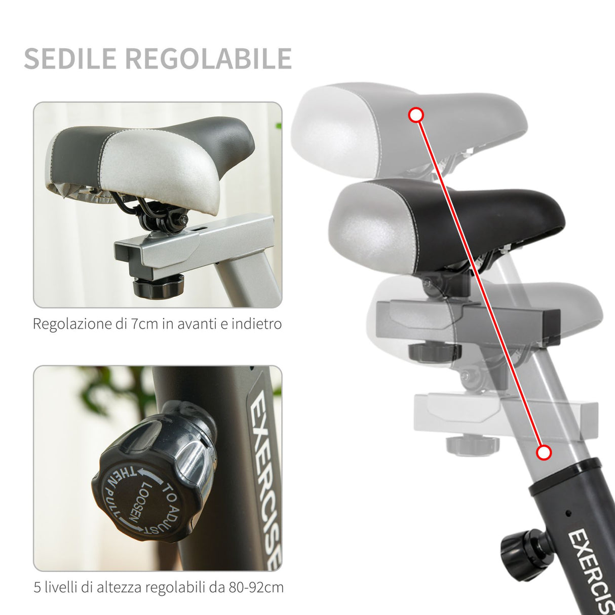 easycomfort easycomfort cyclette spin bike altezza regolabile blu e nera con volano 10kg