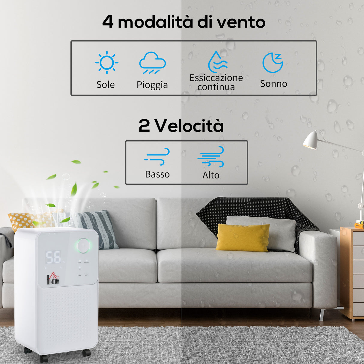 easycomfort easycomfort deumidificatore portatile da 12l 4 modalita e 2 velocita timer 24h 28x20x50 5cm bianco