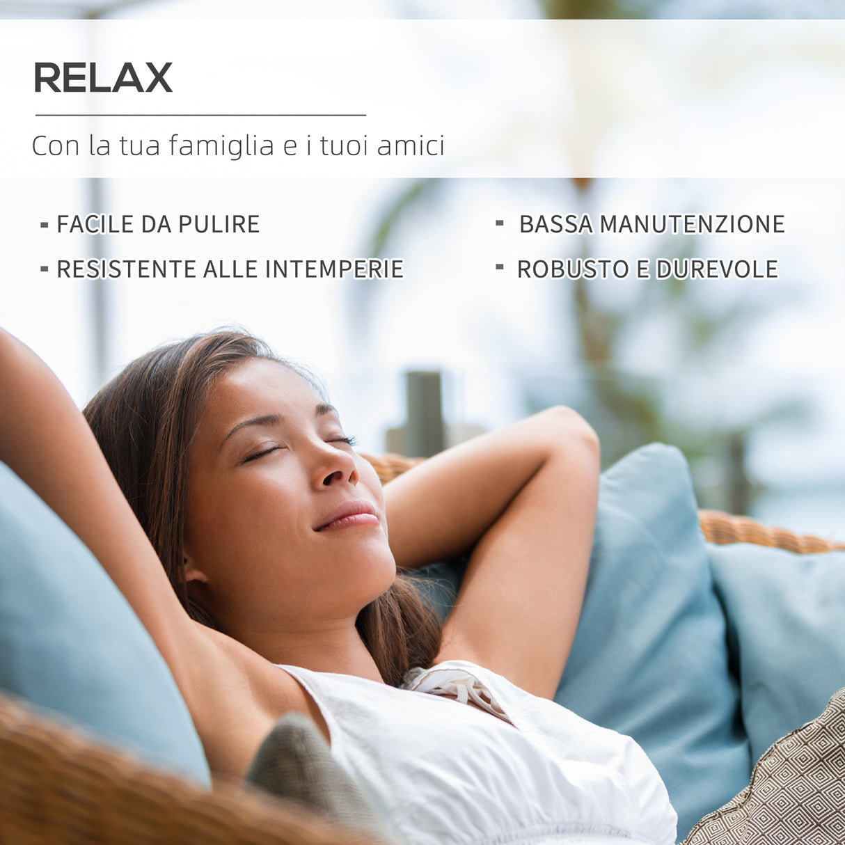 easycomfort easycomfort divano da esterno a 2 posti da in pp plastica ad effetto rattan divano da giardino con cuscini rimovibili e lavabili grigio e nero