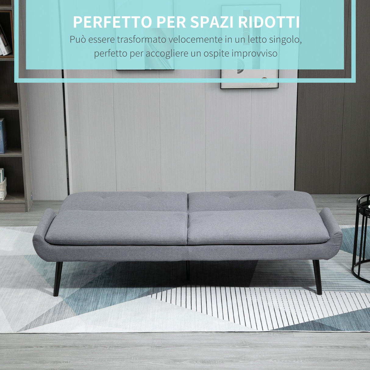 easycomfort easycomfort divano letto 3 posti a 1 piazza con schienale reclinabile grigio