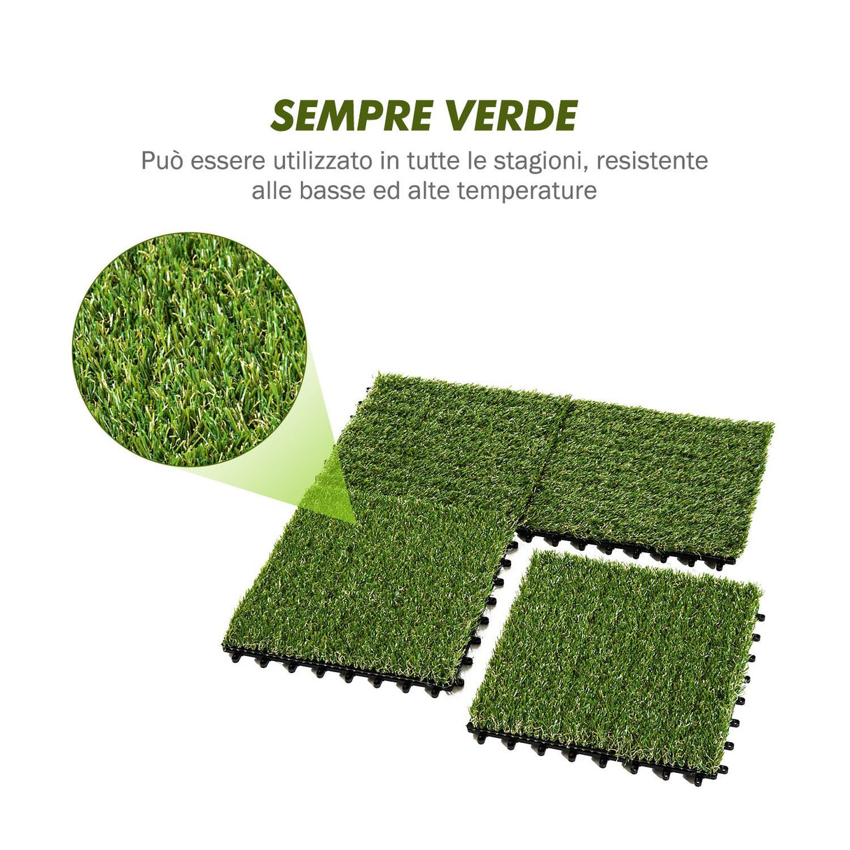 easycomfort easycomfort erba sintetica per giardino set di 10pz 30x30cm verde scuro ean 8054111848190