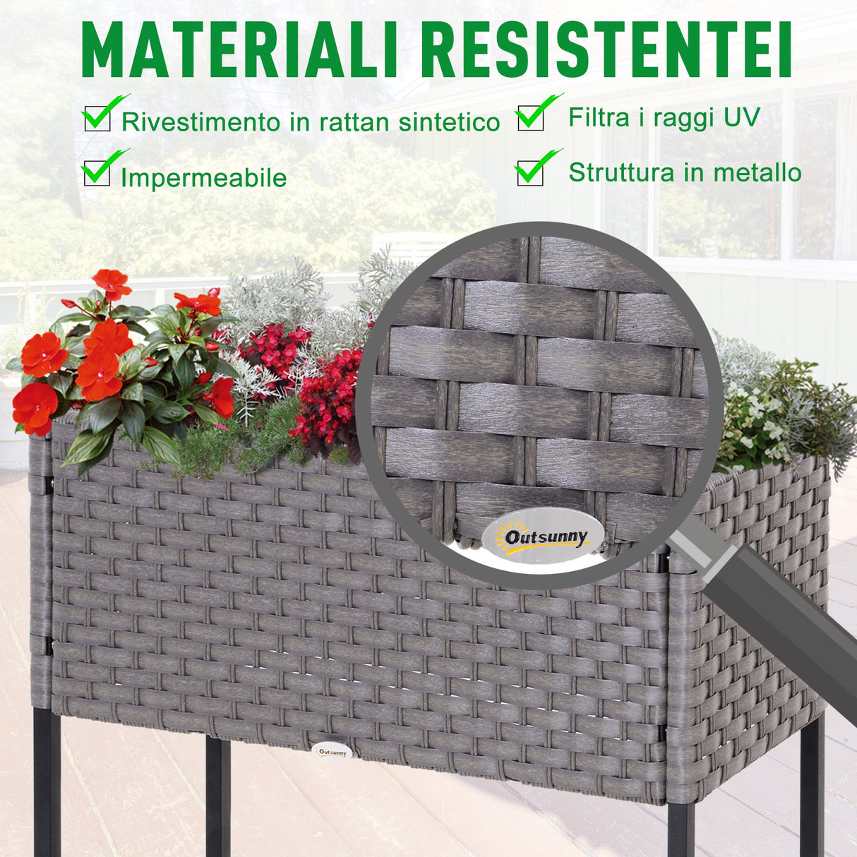 easycomfort easycomfort fioriera effetto vimini con ripiano grigio 70cm x 30cm x 72cm ean 8054144132303