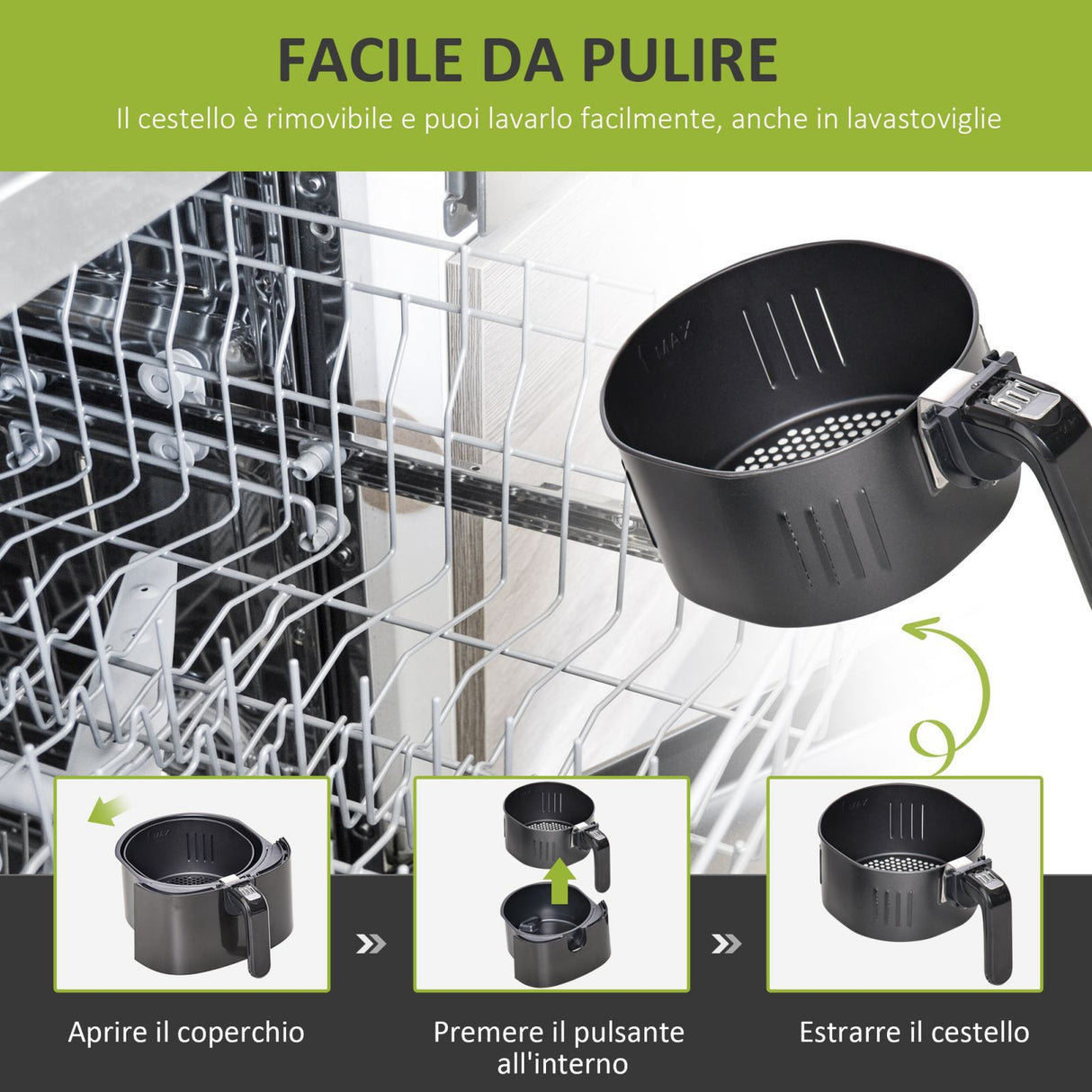easycomfort easycomfort friggitrice ad aria 1300w con temperatura regolabile nero