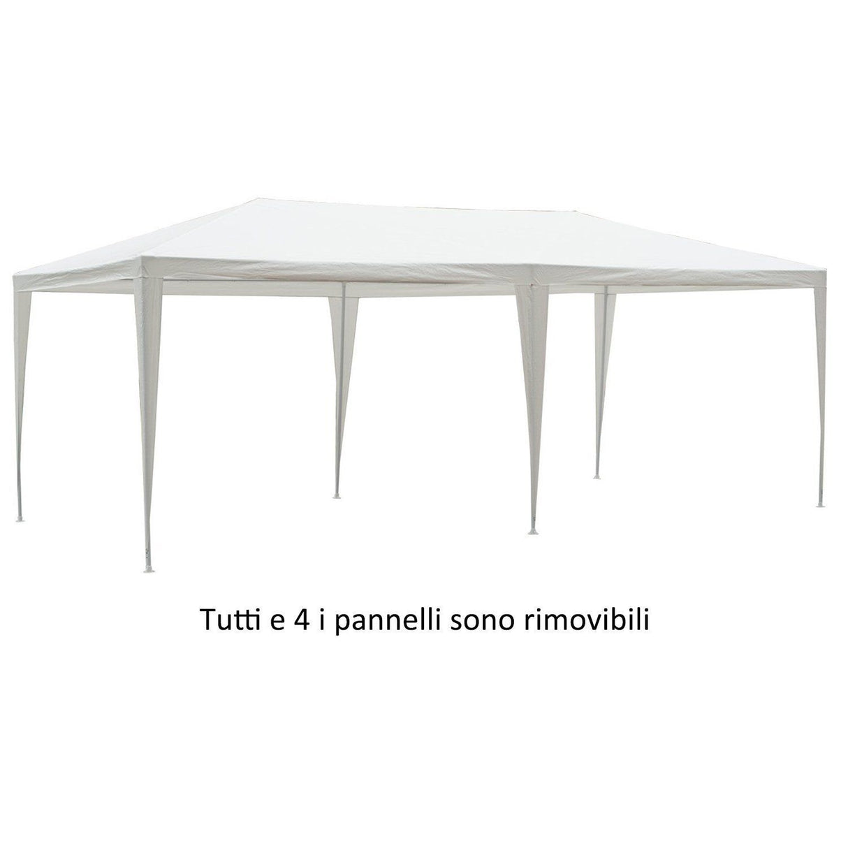 easycomfort easycomfort gazebo da esterno impermeabile in acciaio e pe con pannelli rimovibili bianco 3x6m ean 8055776913056