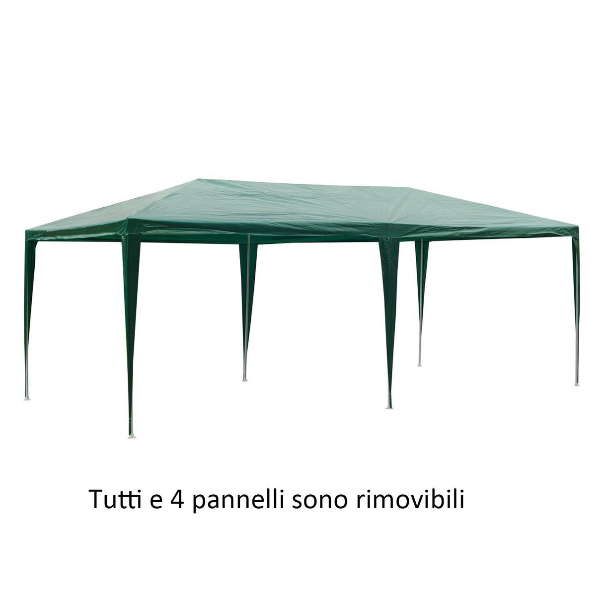 easycomfort easycomfort gazebo da esterno impermeabile in acciaio e pe con pannelli rimovibili verde 3x6m ean 8055776912882