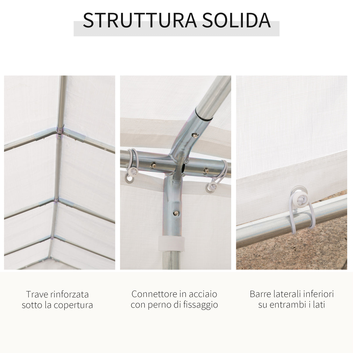 easycomfort easycomfort gazebo da giardino 9 75x4 85m con pareti rimovibili e finestre acciaio e poliestere