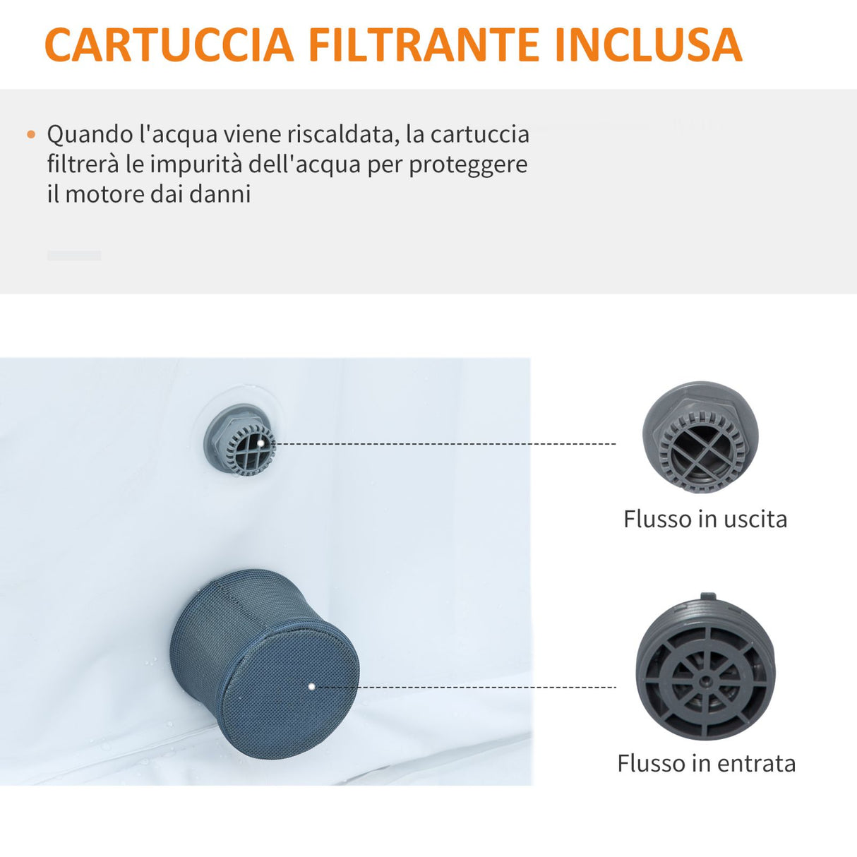 easycomfort easycomfort idromassaggio gonfiabile con telo 100 getti e riscaldamento 42c per 2 4 persone 150x150x65cm bianco e marrone ean 8055776915524