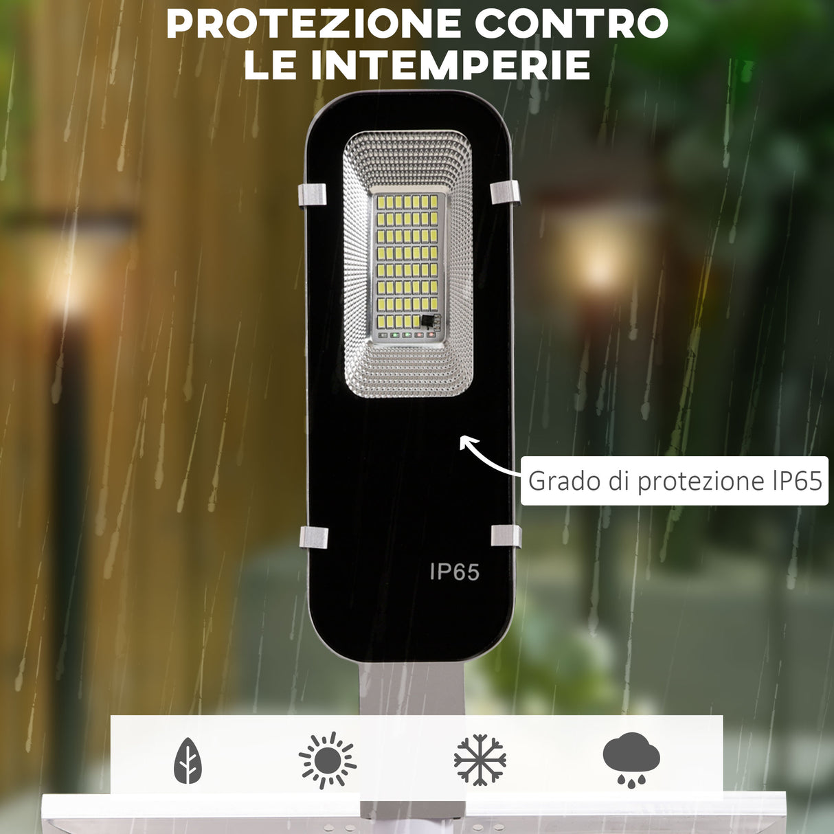 easycomfort easycomfort lampada solare da giardino a led luce regolabile e timer con telecomando 68x37x16cm nero